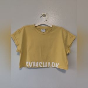 Gymshark women's fraction crop top size small nwot yellow